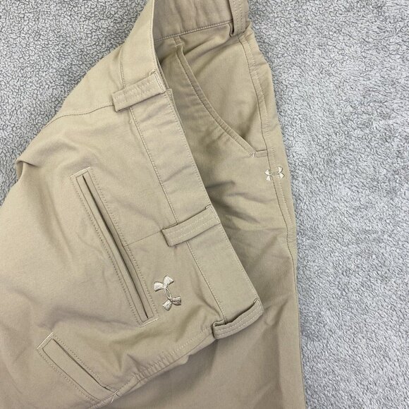 Under Armour Mens 34x32 (Fits 34x30) Khaki Golf Pants Straight Leg Chino FLAWS - Picture 10 of 11
